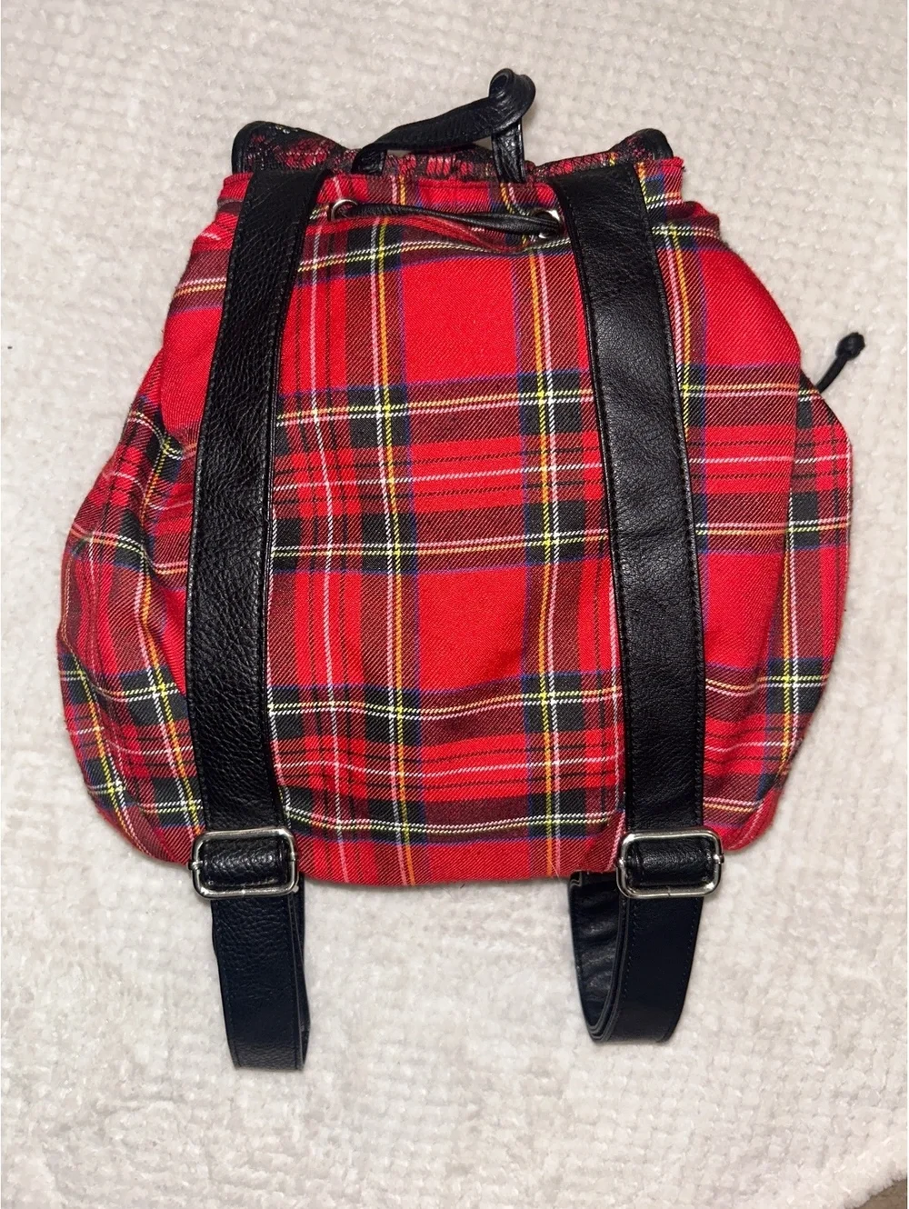 Red & Black Plaid Backpack